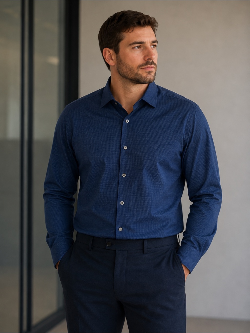 Calvin Klein Men's Deep Navy Button-Down Shirt